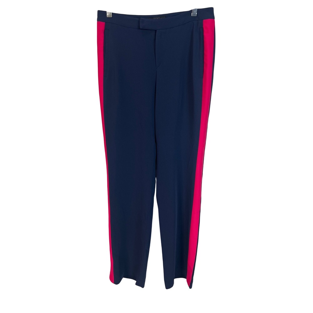 Rag & Bone Womens Pant Navy Pink Side Stripe Tuxedo Trousers Office Bold Size 2